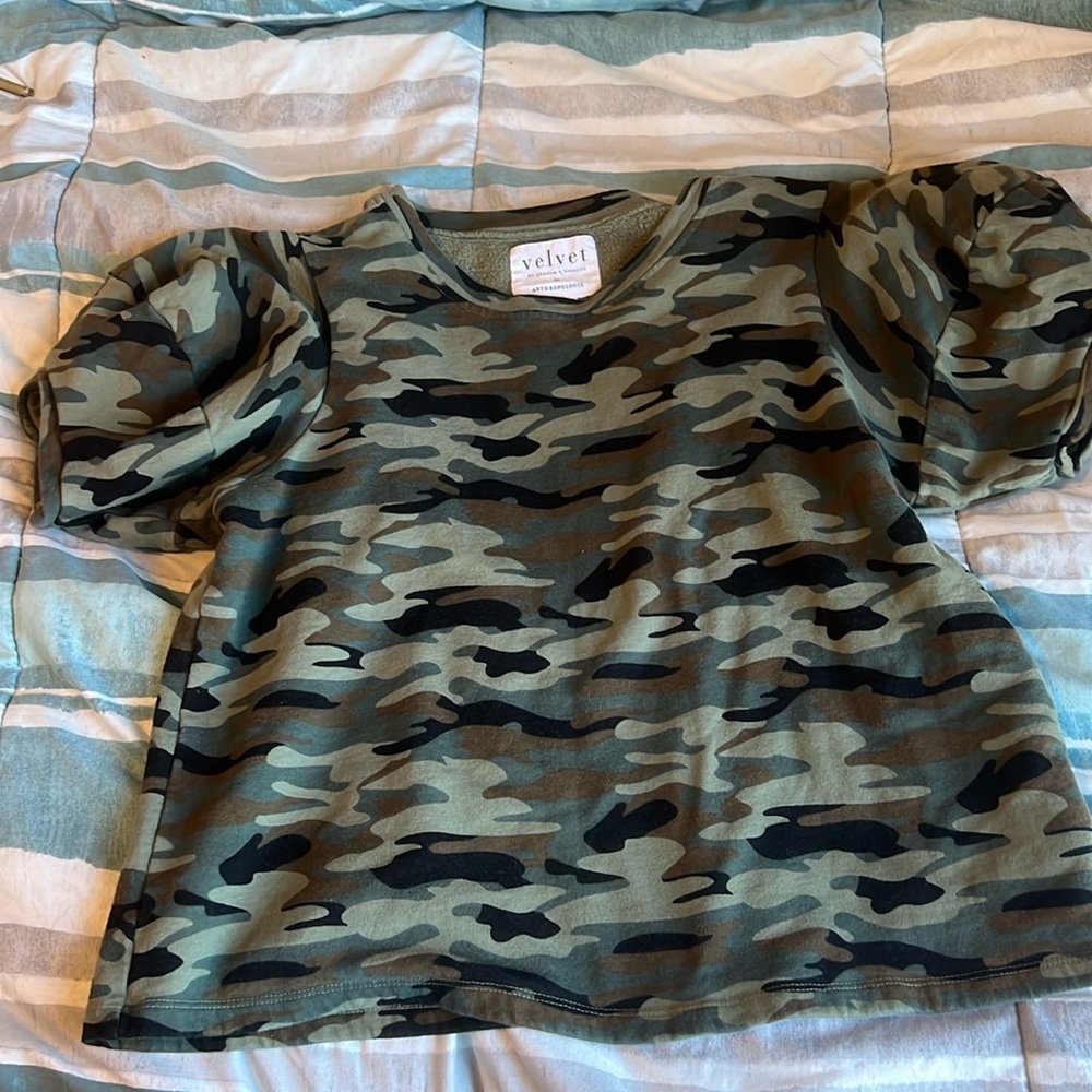 Anthropologie - Velvet Camo Short Sleeve